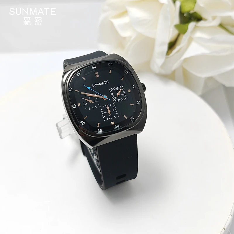 Hot Selling Women's Watch SUNMATE Brand Square Dial Silicone Strap Ladies Watch Elegant Quartz Casual Student Watch
