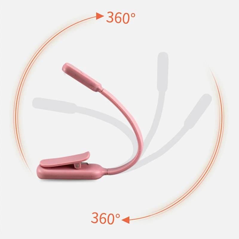휴대용 미니 LED 책 야간 3 색 밝기 조절 가능 클립온 공부 독서 램프, 여행 침실 독서용