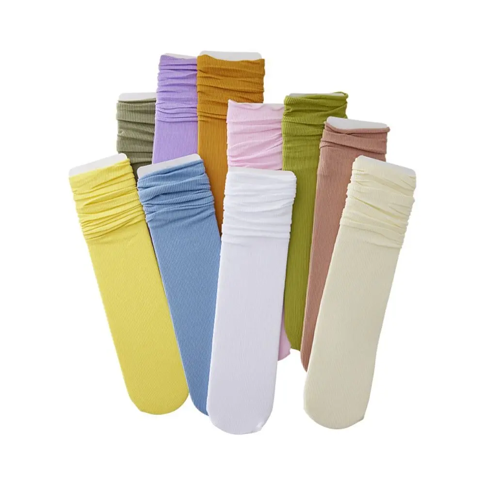 Cute Breathable Socks Soft Casual Lastic Socks Solid Color Short Socks