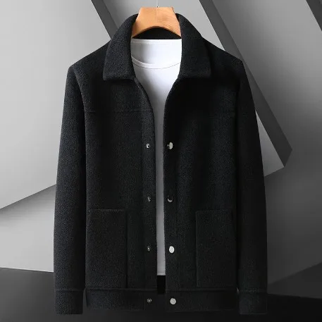 

Мужское шерстяное пальто больших размеров свободного кроя, вязаное, осенне-зимнее, модное, в городском стиле, немнущееся, с прямым подолом
