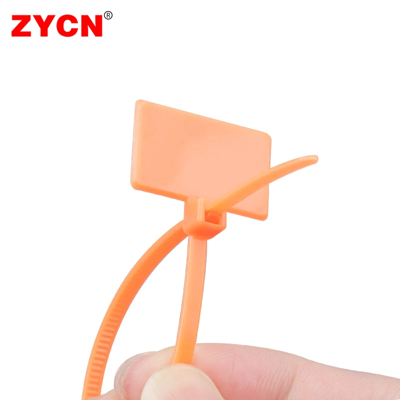 100PCS Easy Mark Plastic Nylon Cable Ties Tag Labels Waterproof Self-Locking Markers Zip Network Loop Wire Straps 4X150MM Color