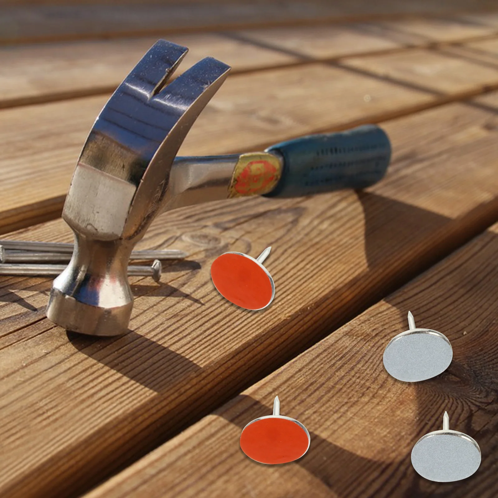 2 Boxes Reflective Tack Trail Markers Metal Warning Pins For Driveways Parking Lots Outdoor Safety Durable Reflective Pins