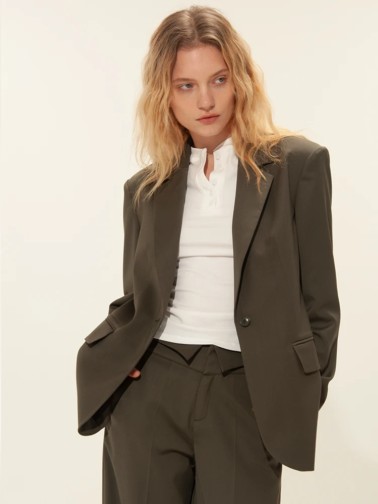 

Костюм AYPAGES: весенне-осенний, приталенный, повседневный, однобортный, с поясом, простой, стильный, верхняя одежда