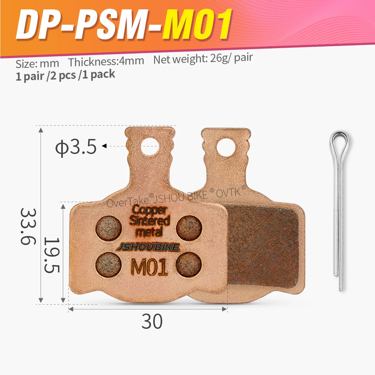 AliExpress JSHOU BIKE JSHOUBIKE 1/2/4/6/8/10 pairs Sintered Metal hydraulic brake pads for Magura MT2/MT4/MT6/MT8 DK-17 MTS Caliper