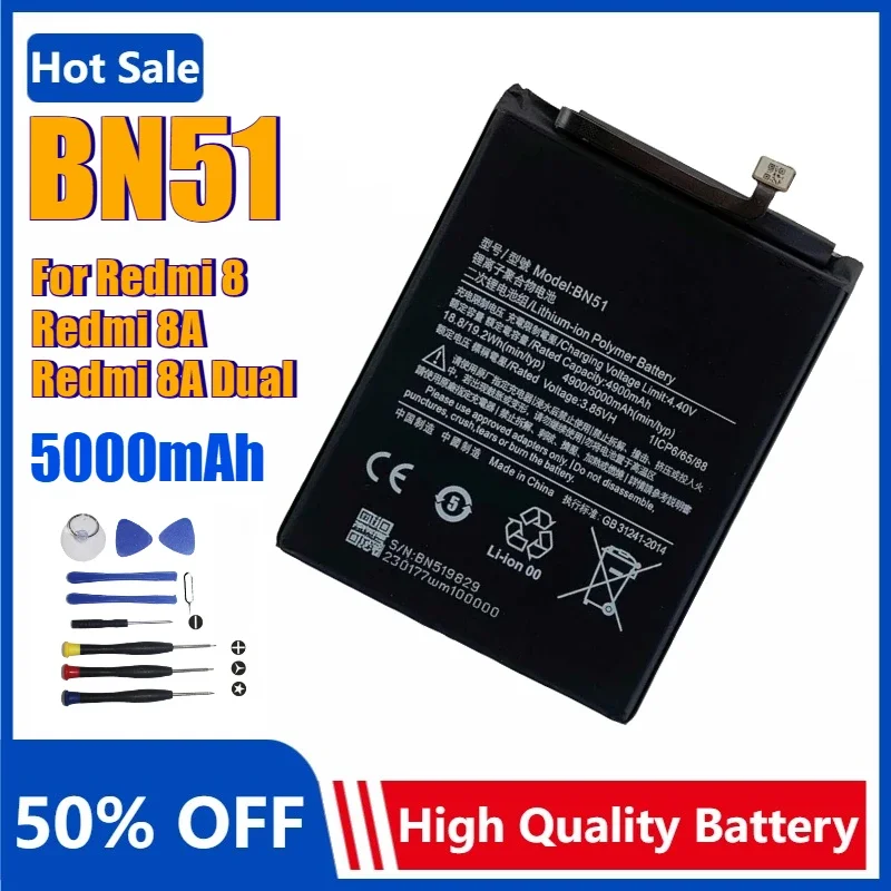 

Replacement Battery 5000mAh BN51 for Xiaomi Redmi 8 Redmi 8A Redmi8 Redmi 8 A Dual Authentic (Mobile Phone Batteries Bateria