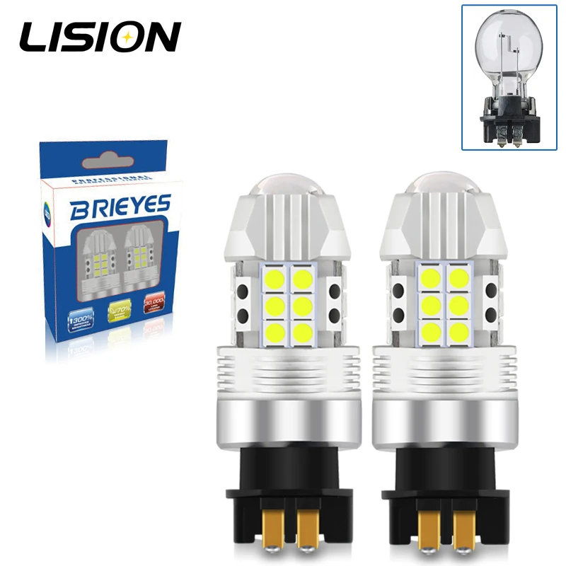 2-Pack Error Free PW24W PW16W 12181NA 12174 Car LED Bulbs 12V Xenon White Compatible With European Vehicle Daytime Running Light