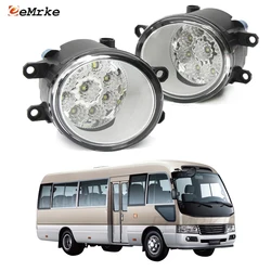 Upgrade Led Fog Lights with Glass Car DRL Daytime Running Light PTF H11 Fog Lamp for Toyota Coaster Hino Liesse II 2007-2016