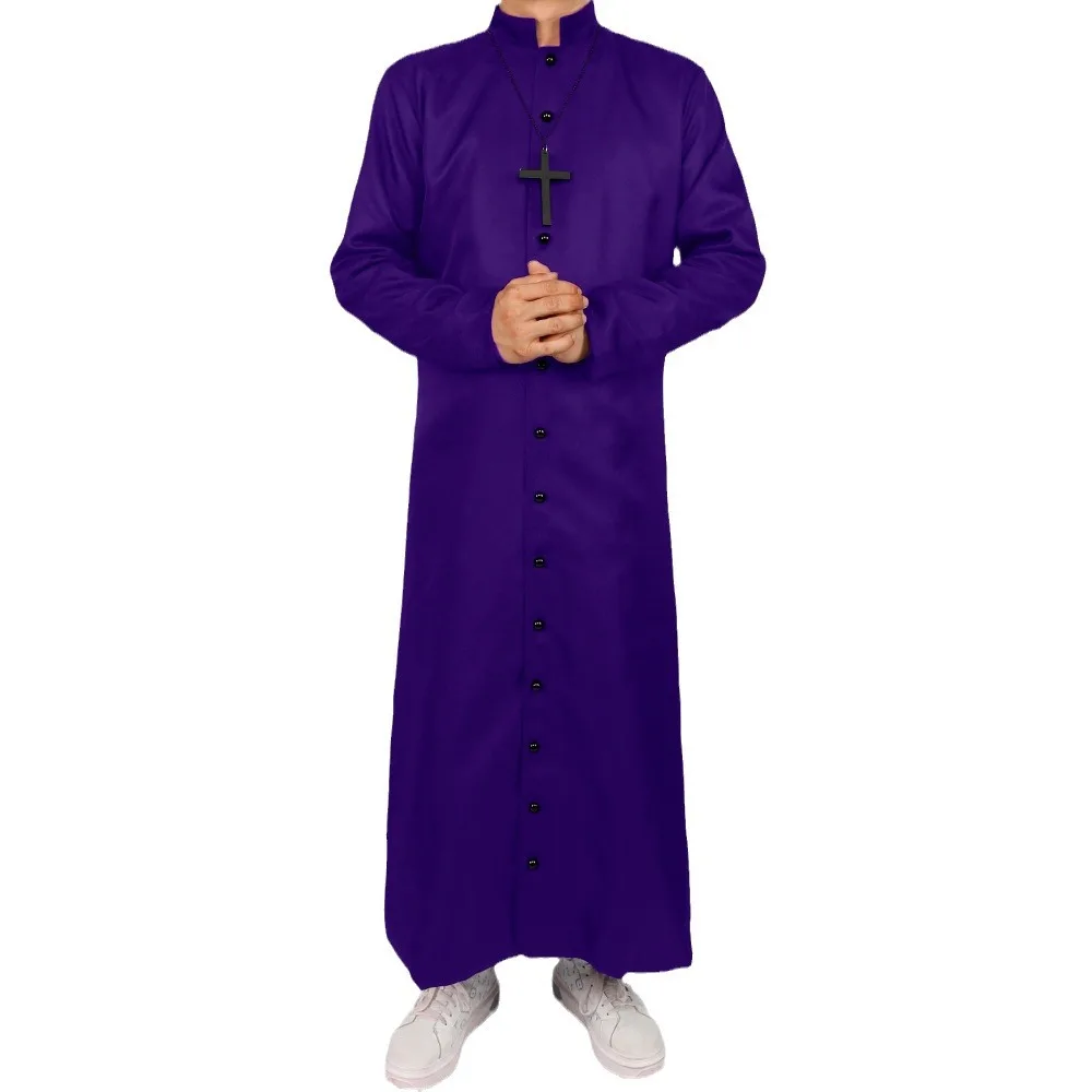 2025 Новый костюм священника на Хэллоуин, костюм для косплея крестного отца, средневековый 5-цветный костюм священника для косплея