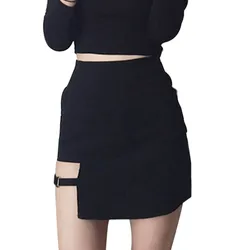 Womens Asymmetrical Skirt High Waist Gothic Dance Short Minis Bodycon Skirts