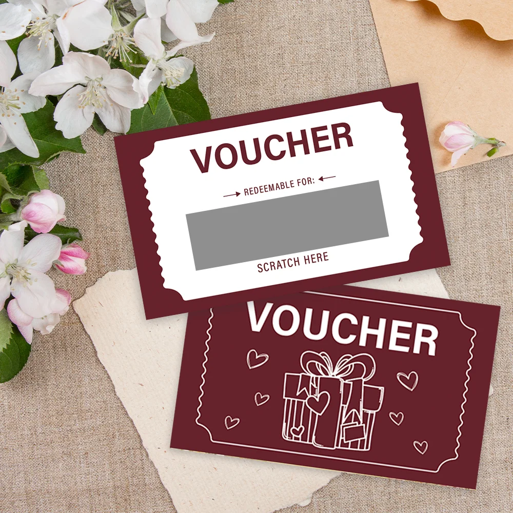 บัตรขูดรางวัลเปล่า 24 ชิ้น พื้นหลังสีแดงไวน์ ลายของขวัญ บัตรขูดรางวัลเซอร์ไพรส์วันหยุดปี 2026 ของตกแต่งงานปาร์ตี้ ของขวัญ DIY