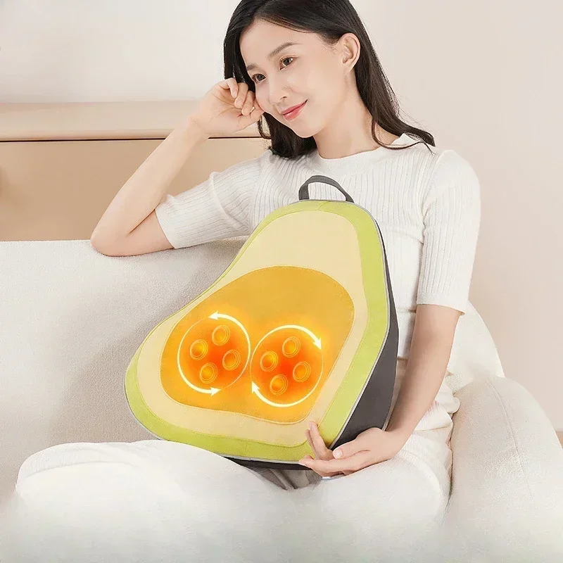 

2025 5 Multifunctional Rechargeable Massage Pillow Waist Back Lumbar Spine Neck Hot Compress Lumbar Support Massage Pad