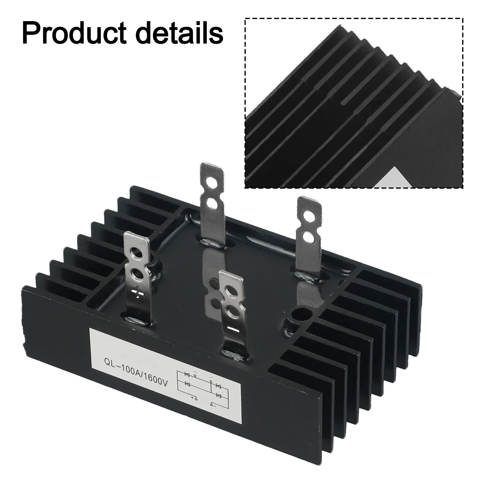 1pc Bridge-Rectifier 100A1600V Voltage 2Phase Diode Bridge High Power Bridge-Rectifier For Power Supply