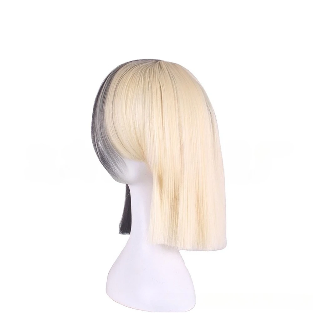 European and American Women's Synthetic Wig Short Hair Full Head Cover All-Purpose Cosplay Wig Bob Cut Straight Hair