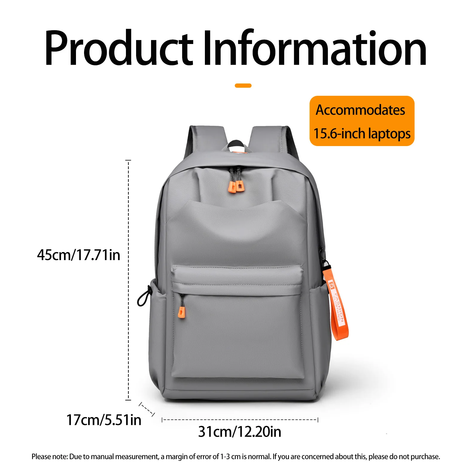 أنيق الحد الأدنى للجنسين سعة كبيرة حقيبة ظهر عادية المحمولة USB ركاب على ظهره 15.6 بوصة محمول على ظهره بولي Fabric النسيج