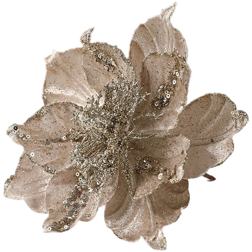 Festive Artificial Poinsettia Flowers for Christmas Tree Centerpiece Home Decoration 22cm Long Preserved Floral Arrangement