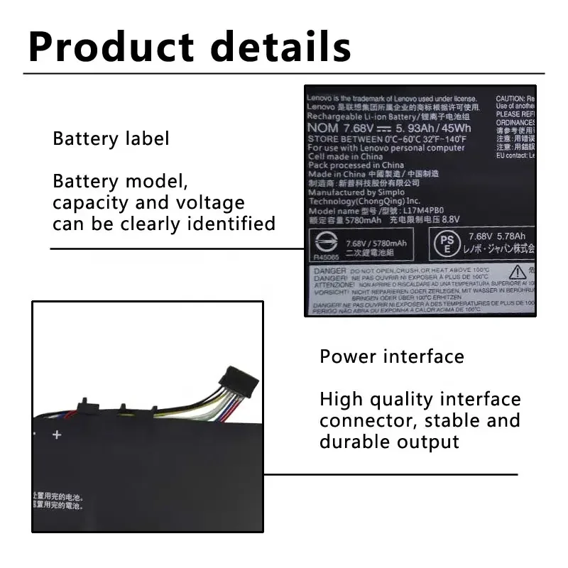 Batterie pour ordinateur portable Lenovo, Lenovo Flex 6-14IKB 14ARR, Emergency APad 530S-14ARR 530S-14IKB 530S-15IKB Series L17SafePB0 L17SafePB2 L17C4PB2