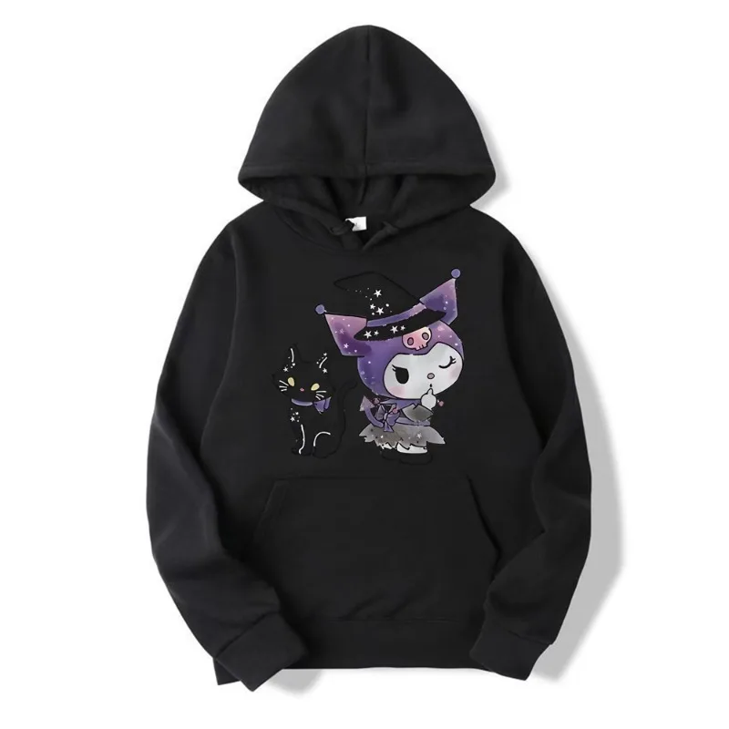 2024 Fashion Sanrio Kuromi Printed Hoodie Sweatshirt Girls Pullover Y2k Anime Hoodie Kawaii Girls Boys 2024 Top