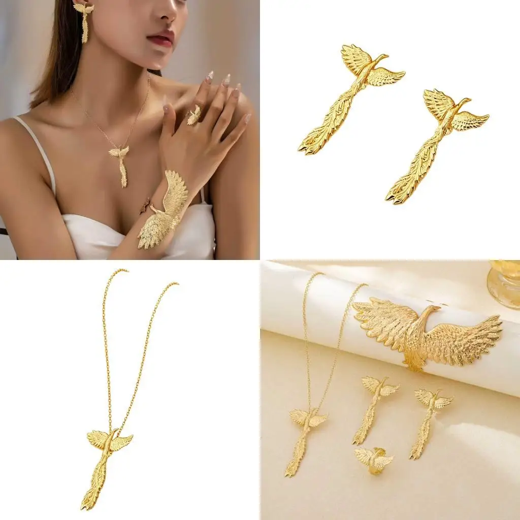195C Beautiful Phoenixes Inspired Jewelry Collection Necklace/Earrings/Ring Bracelet