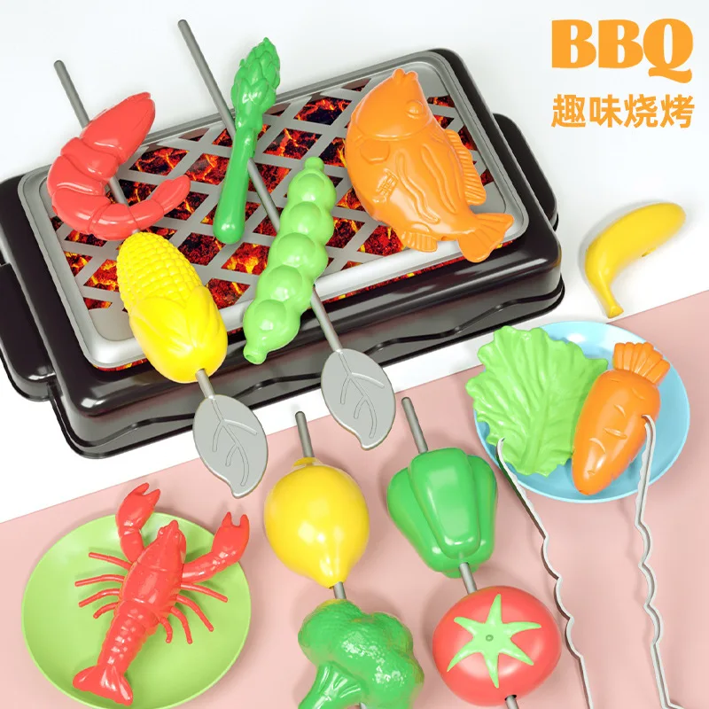 

23pcs Simulation Pretend Play Children Barbecue Toy Set Role-playing BBQ Toys Hands-on Ability Cognitive Enlightenment for Kids