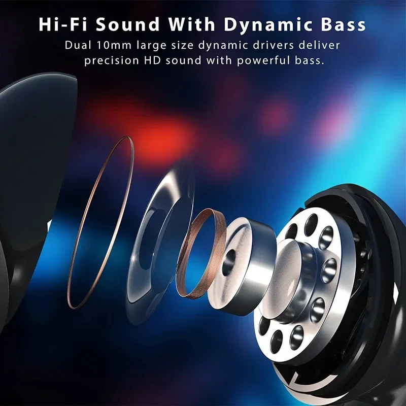 หูฟังบลูทูธไร้สาย S1 Max, หูฟัง5.3ไร้สายระบบสัมผัสพร้อมไมโครโฟนสเตอริโอ HiFi หูฟังบลูทูธ