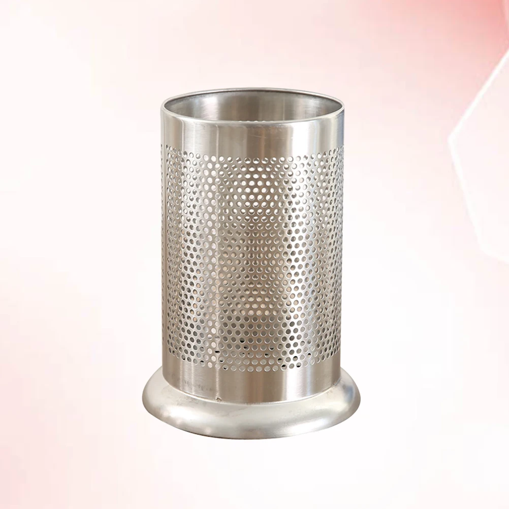 

Thicken Stainless Steel Tableware Holder Utensil Organizer Cooking Tool Storage Canister Drain Holes Lightweight