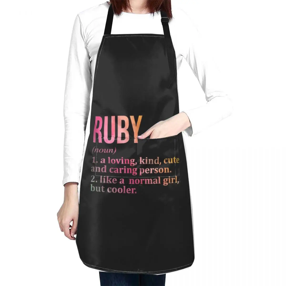 Ruby Name Definition in Watercolor Apron waiter Men's Kitchen Kitchen Tools Kitchen Man Apron