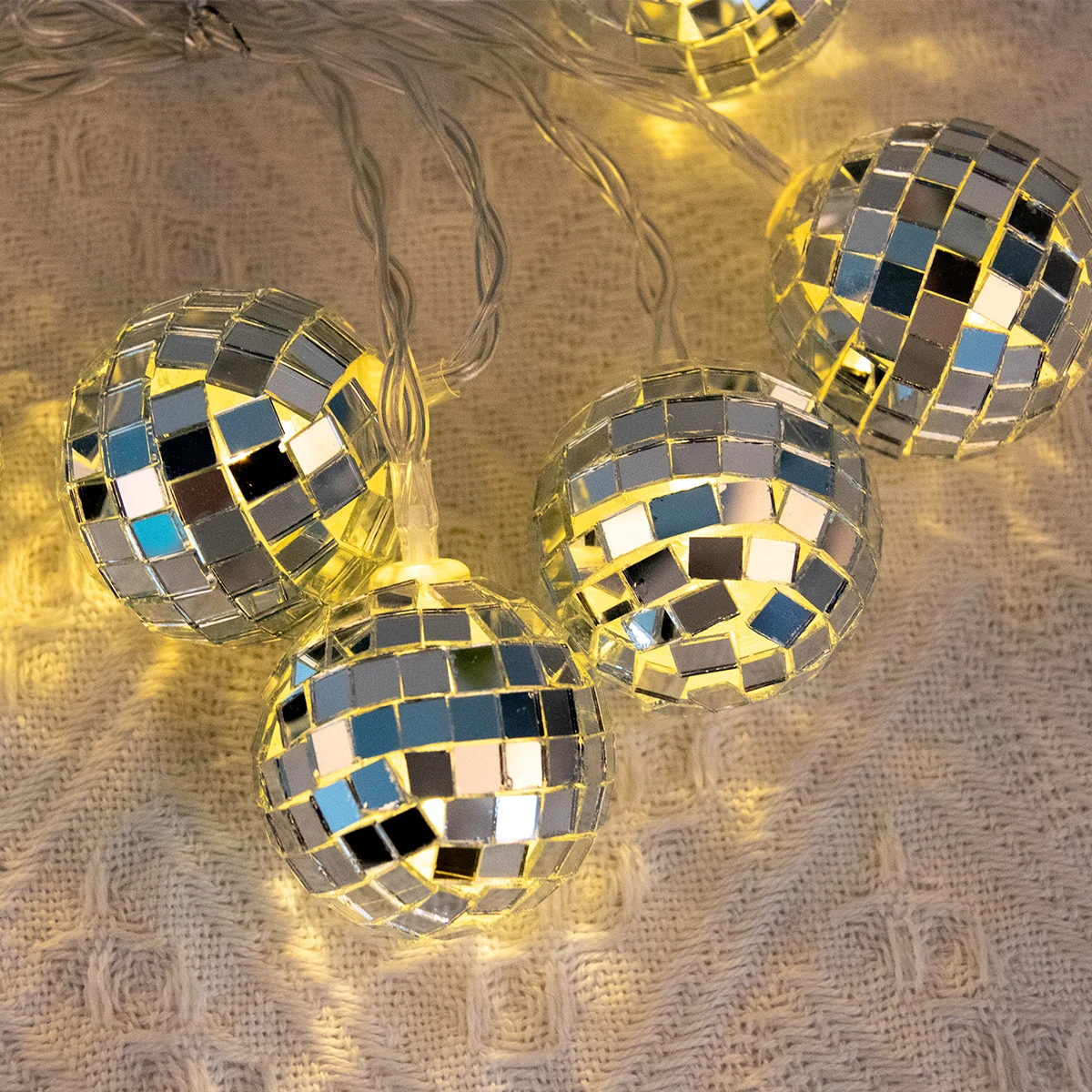 1.5m Disco Ball LED String Lights Mirror Ball String Lights for Bachelorette Party Decor Birthday Carnivals Hen Night Bar Decor