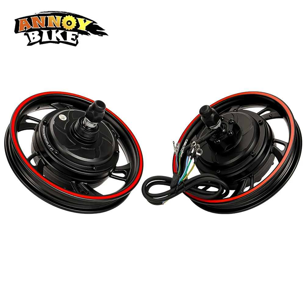 12 inch Electric Bike Motor 36V48V60V72V 350-1500W Gearless Motor Hall Sensor Disc Brake Scooter MTB Tricycle Mobility ATV DIY