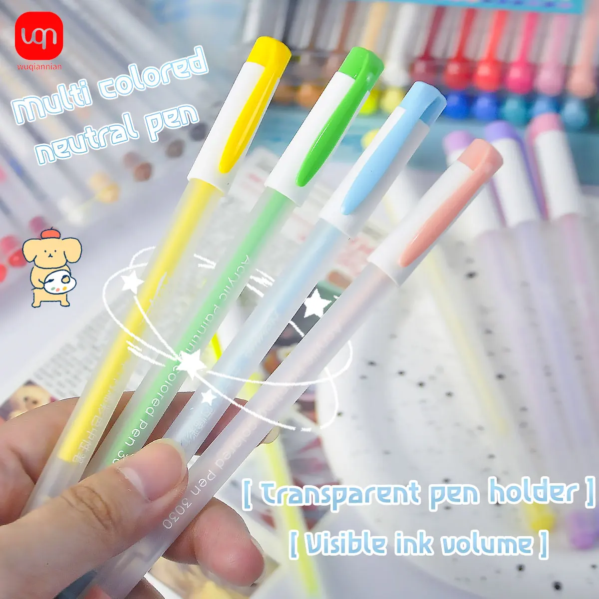 

WQN-36 Набор цветных акриловых гелевых ручек, гладкие письменные многоцветные чернила, наконечник-пуля для художественных, рисования, школьных и офисных принадлежностей