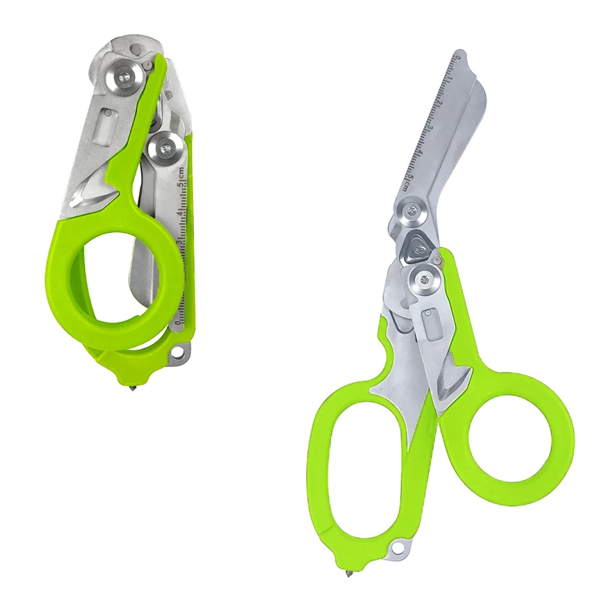 Mini Folding Scissors 6-in-1 Raptor Emergency Tactical Multi-tool with Belt Cutter and Glass Breaker with Compatible Holster EDC