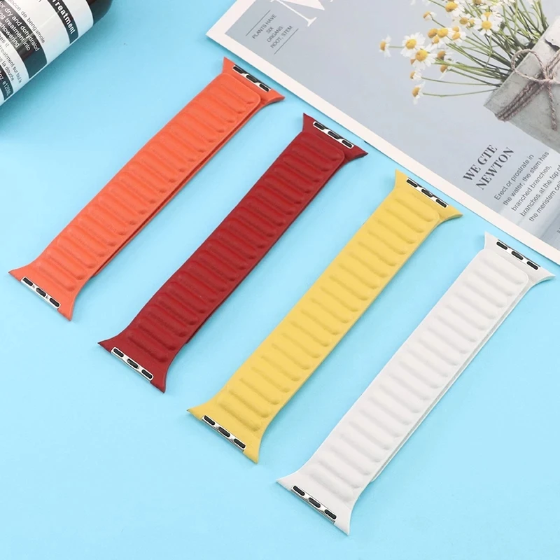 Magentic Genuine Leather Strap For Apple watch Series 6 SE 5 4 3 2 1 (38mm/40mm/42mm/44mm) iWatch Replacement Band design