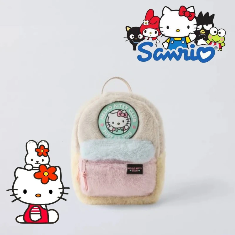 

Sanrio Autumn and Winter New Cartoon Cute Hello Kitty Plush Kindergarten Backpack for Boys and Girls School Bag Gift