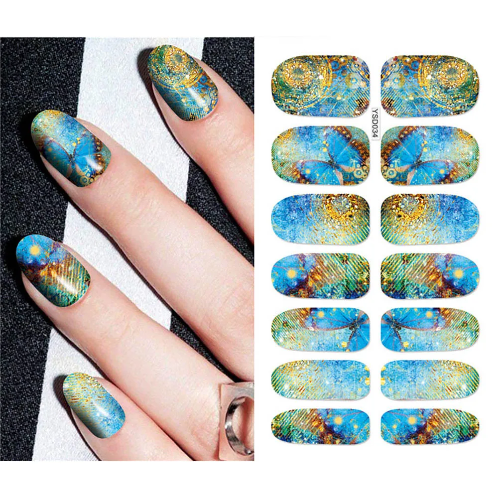 Watermark Nail Art Sticker Moon Leopard Color Water Transfer Nail Art Decoration Big Flowers Nail Art Transfer Stickers For Nail