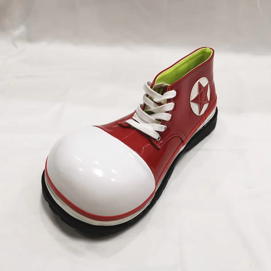 34 سنتيمتر الأحمر الكبير تو مهرج مهرج أحذية كرنفال ملابس الحفلات للبالغين للجنسين نادي السيرك أداء ارتداء اكسسوارات مضحك الأحذية بولي PU