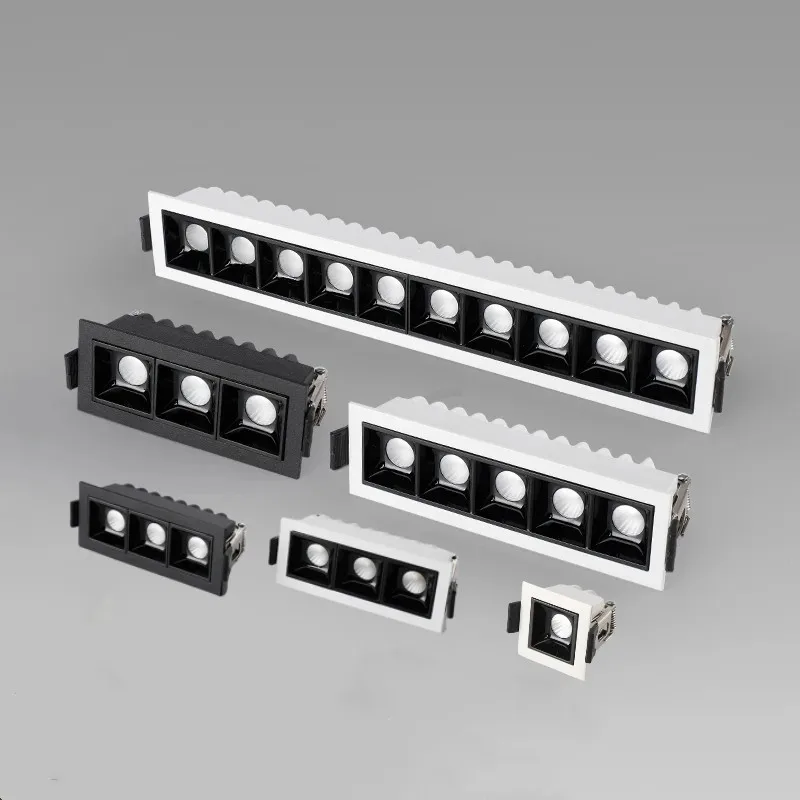 Dimmable Recessed Led COB Ceiling Spot Grille Light 2W 4W 6W10W 20W 30W AC110V 220V Indoor lighting Square Led Linear Light