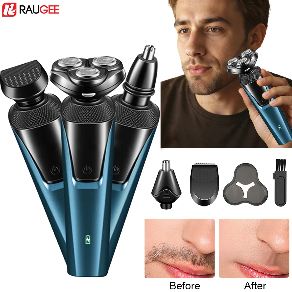 

Electric Shaver Cordless Electric Razor for Men Wet Dry Beard Rotary Shaver Dry Wet Shaving Clipper Triple Blade Trimmer For Men