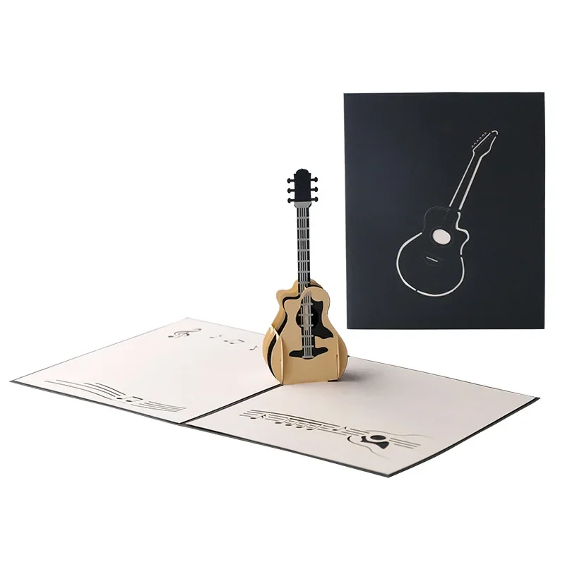 Guitar 3D Pop Up Thank You Cards Father's Day Gifts Geeting Card Birthday Customizable Postcard Send Holidays Wishes To Share