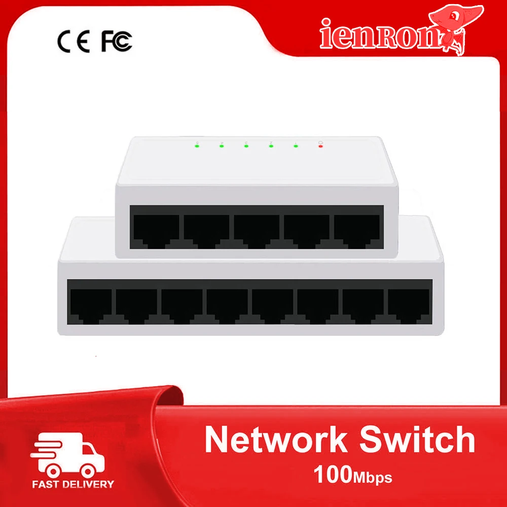 

IENRON Mini Smart Switch Network Switch 5 8 Ports 100 Mbps Fast Ethernet Switch RJ45 Supply for IP Camera/Wifi Router