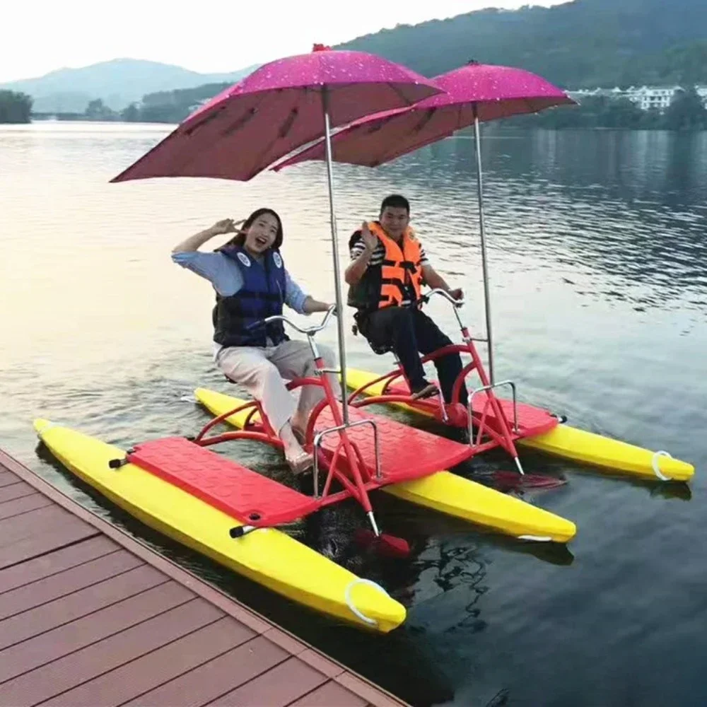 Marine pleasure boat water entertainment facilities double water bike aluminum alloy park sightseeing pedal boat