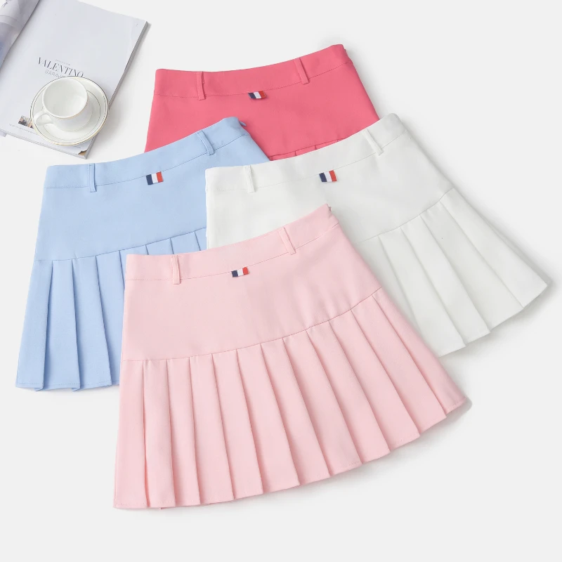 

6 Color New Summer Classic Tb Golf Skirts Fashion Stripe Women Skirt High Waist Pleated Faldas Female Mini Tennis Skorts Mujer