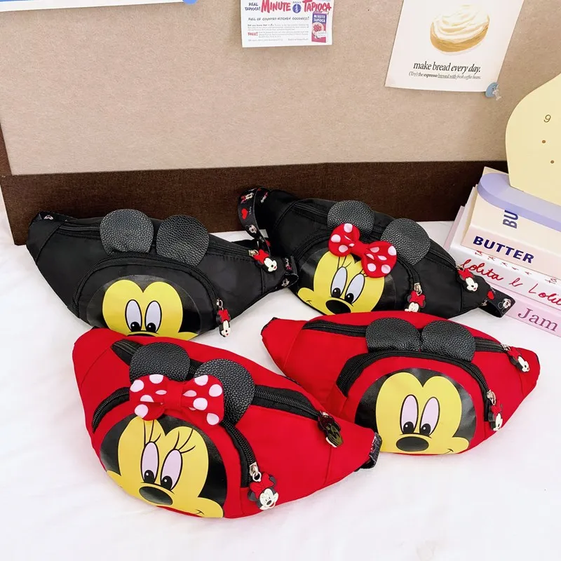 MINISO-riñonera con estampado de dibujos animados de Disney, bolso informal a la moda para el pecho de guardería, bolso cruzado para niño y niña, mochila de calle a la moda