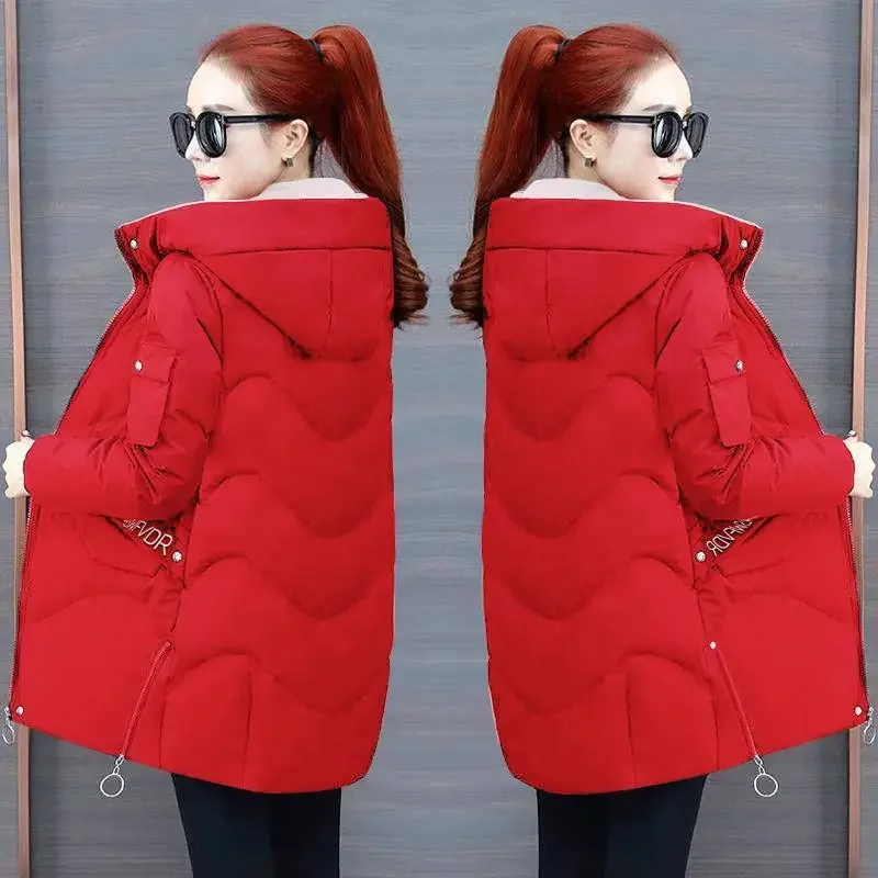 Winter Women's Coat Hooded Embroidered Padded Jacket Jacket Warmth Slim Fit Plus Size Korean Fashion Free Shipping Wholesale New