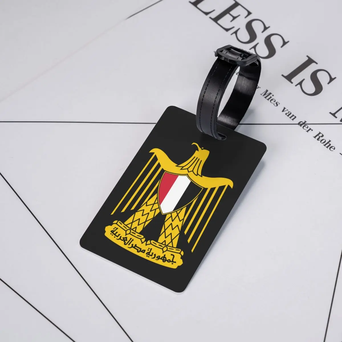 Custom Coat Of Arms Of Egypt Luggage Tags for Suitcases Fashion Egyptian Flag Baggage Tags Privacy Cover ID Label