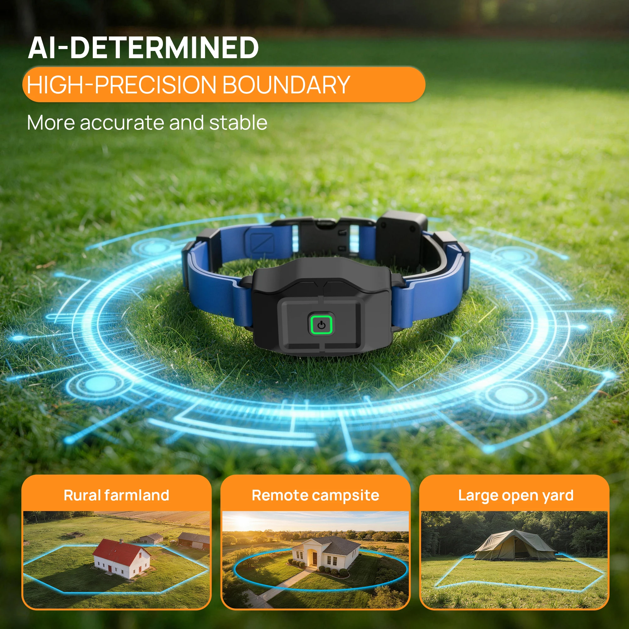Pawsera Free App Wireless GPS Dog Fence with App-Controlled Boundaries Remote Training Collar GPS Pet Dog Fence System view 3