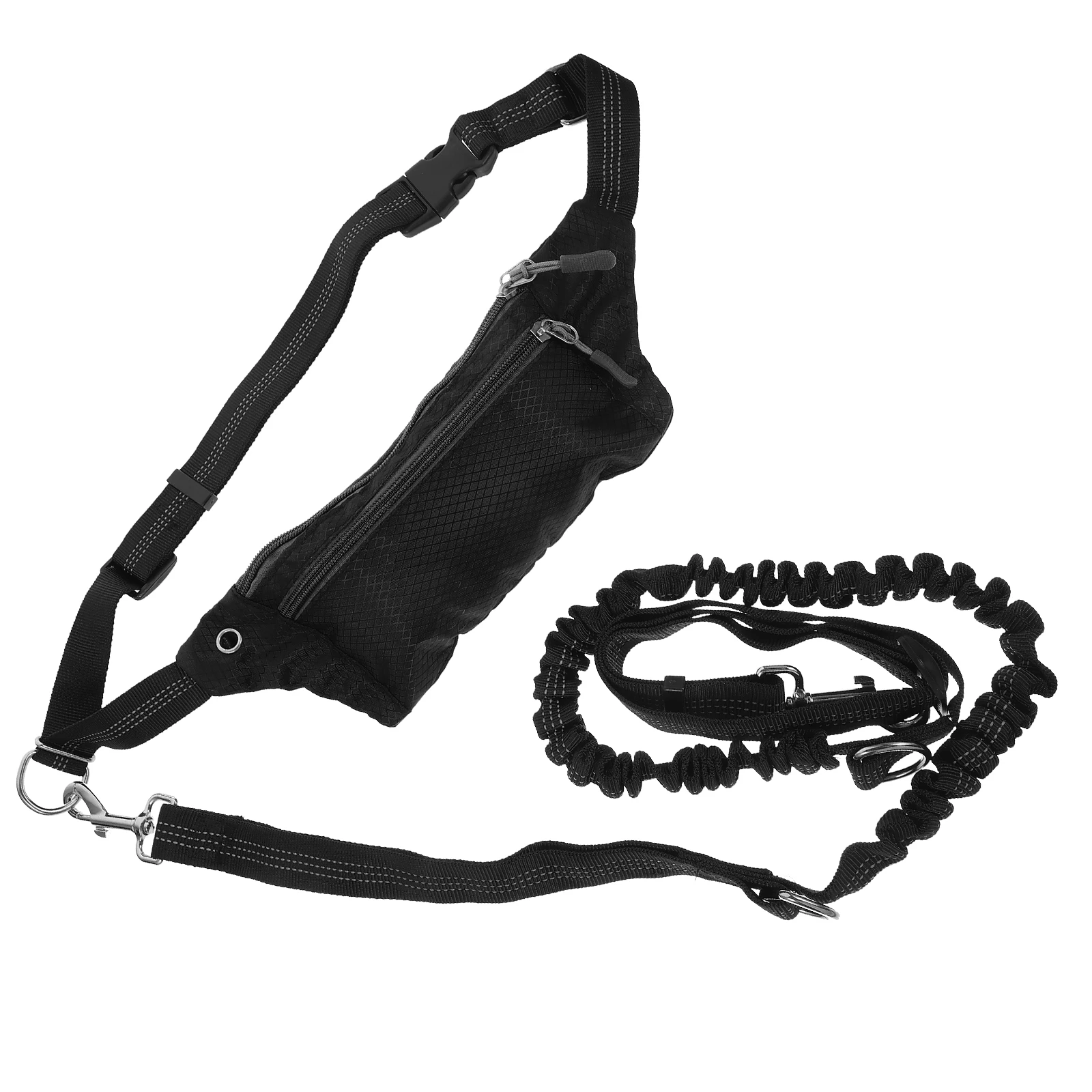

Hands-Free Nylon Dog Leash Waist Pack With Rings For Running Jogging Walking Training Elastic Leash Fanny Bag Poop Bags Storage