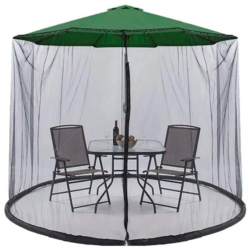 New Shown-Outdoor Restaurant Patio With Zipper Closure Swing Mosquito Net Net Curtain Mesh Cover Polyester Mesh Parasol