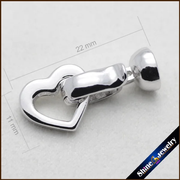 5Pcs/lot Silver Plated Heart Shaped Toggle Clasps Lobster Clasps DIY Claw Jewelry Hooks Pearl Necklace/Bracelet Connector 22mm