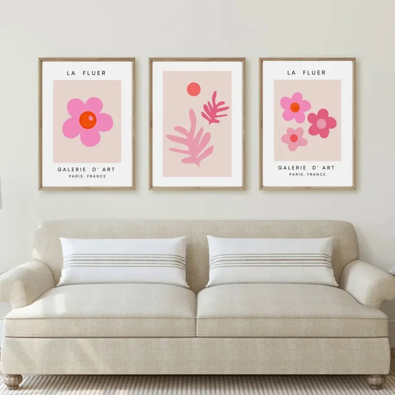 مجردة الرجعية جماليات جدار الفن الوردي البرتقالي ماتيس معرض HD النفط على قماش الملصقات والمطبوعات ديكور غرفة نوم المنزل الهدايا #4