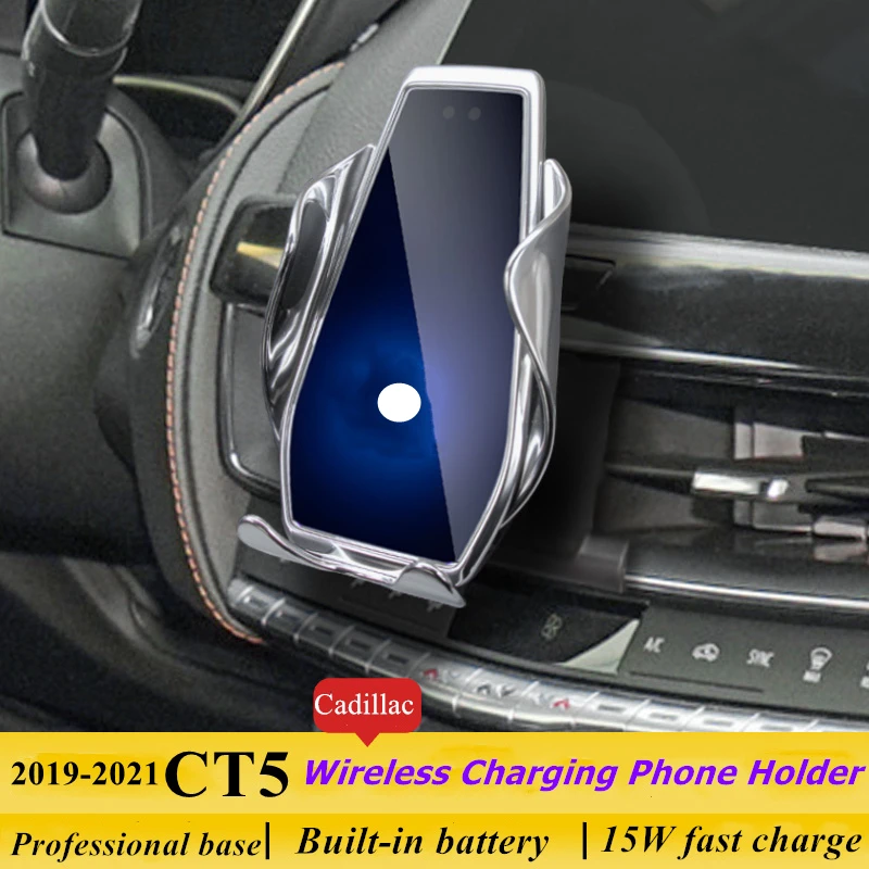 

Dedicated for Cadillac CT5 2019-2021 Car Phone Holder 15W Qi Wireless Car Charger for iPhone Xiaomi Samsung Huawei Universal