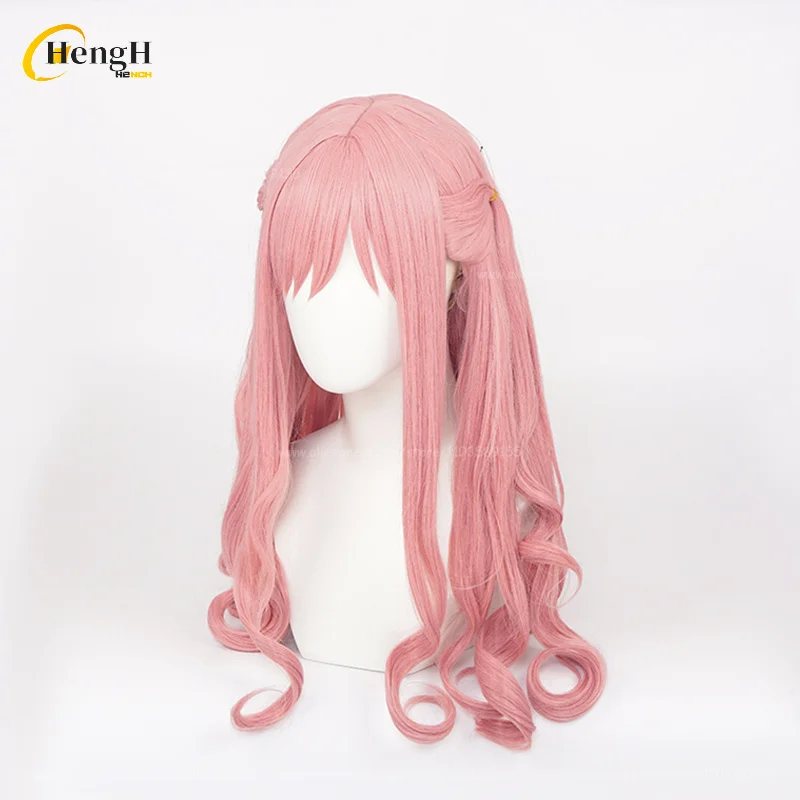 Anya Forger Cosplay Perruque pour Femme, Cheveux Bouclés, Rose, Bonnet, Anime, Heat Degree, Halloween Party, Adulte, Long, 58cm, En Stock